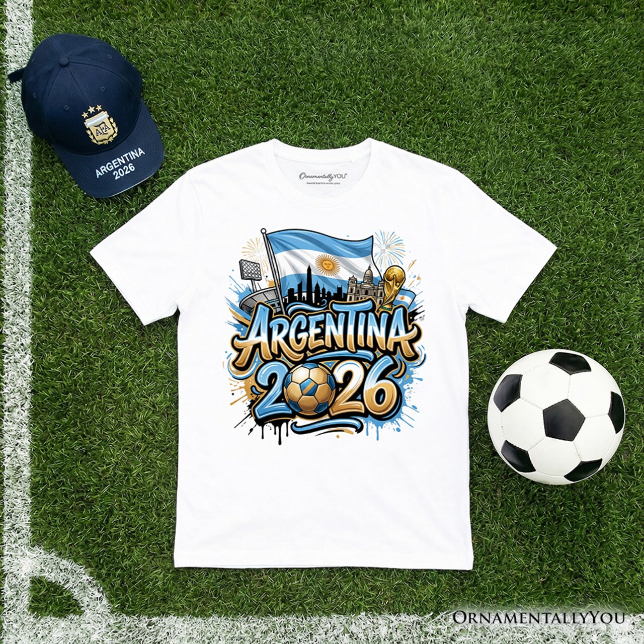 Argentina 2026 FIFA World Cup Soccer T-Shirt, Fans Football Tee